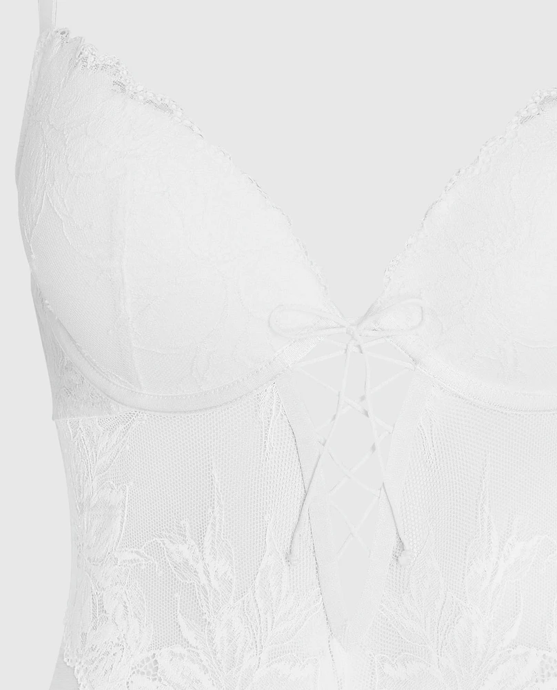 Lightly Lined Lace Bodysuit Ivory