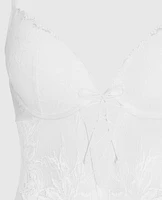 Lightly Lined Lace Bodysuit Ivory