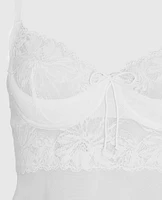 Unlined Balconette Babydoll with a Bow Ivory