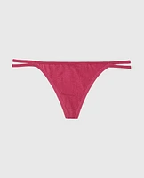 G-String Panty with Bamboo Ring Electric Rouge