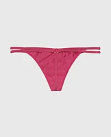G-String Panty with Bamboo Ring Electric Rouge