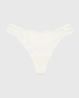 High Leg Lace Thong Panty Ivory