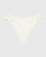 High Leg Lace Thong Panty Ivory