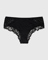 Allover Lace Cheeky Panty Tuxedo Black
