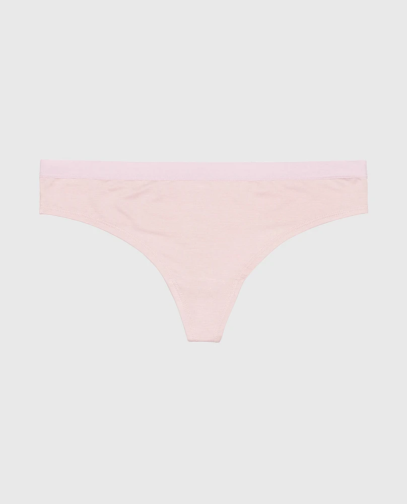 Thong Panty with Vanishing Trim Iced Lilac