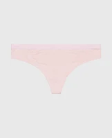 Thong Panty with Vanishing Trim Iced Lilac
