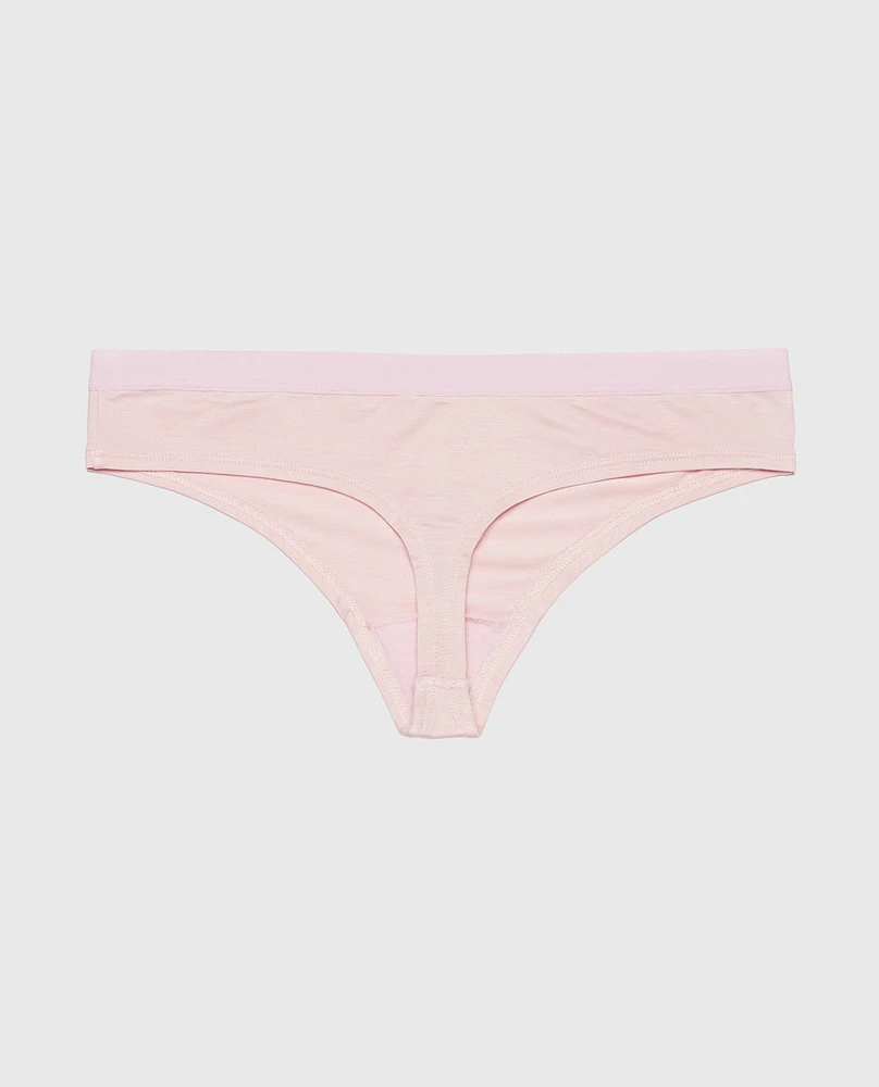 Thong Panty with Vanishing Trim Iced Lilac
