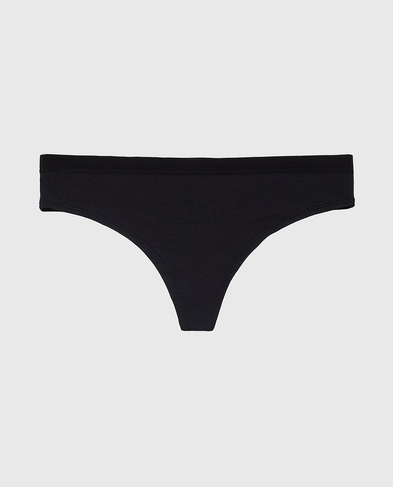 Tanga avec bande délicate smoking noir