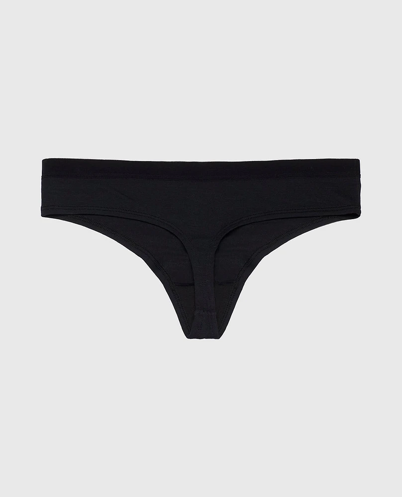 Tanga avec bande délicate smoking noir