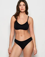Tanga avec bande délicate smoking noir