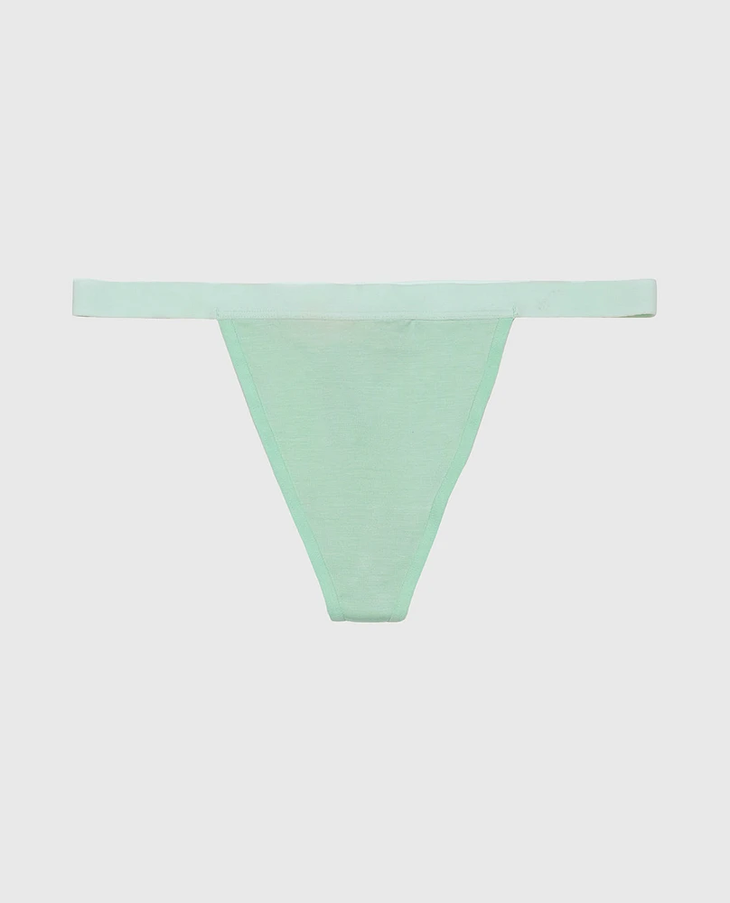 G-String Panty with Vanishing Trim Mist Green