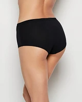 Boyshort Panty with Vanishing Trim Tuxedo Black