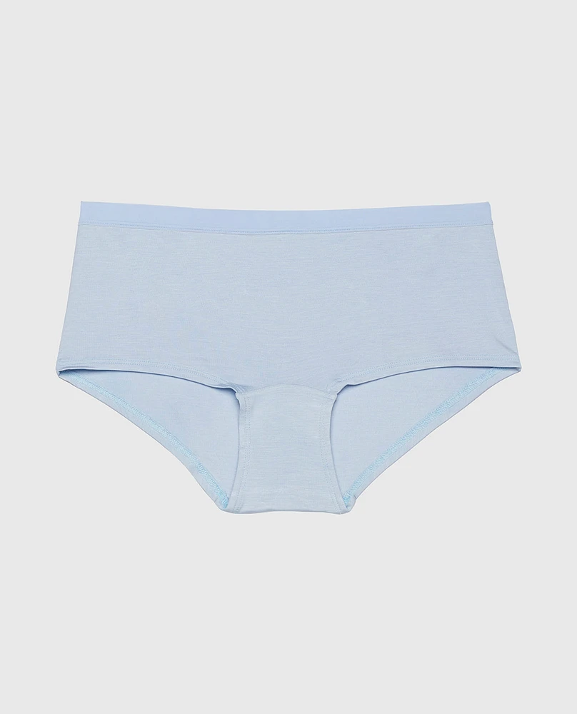 Boyshort Panty with Vanishing Trim Subdued Blue