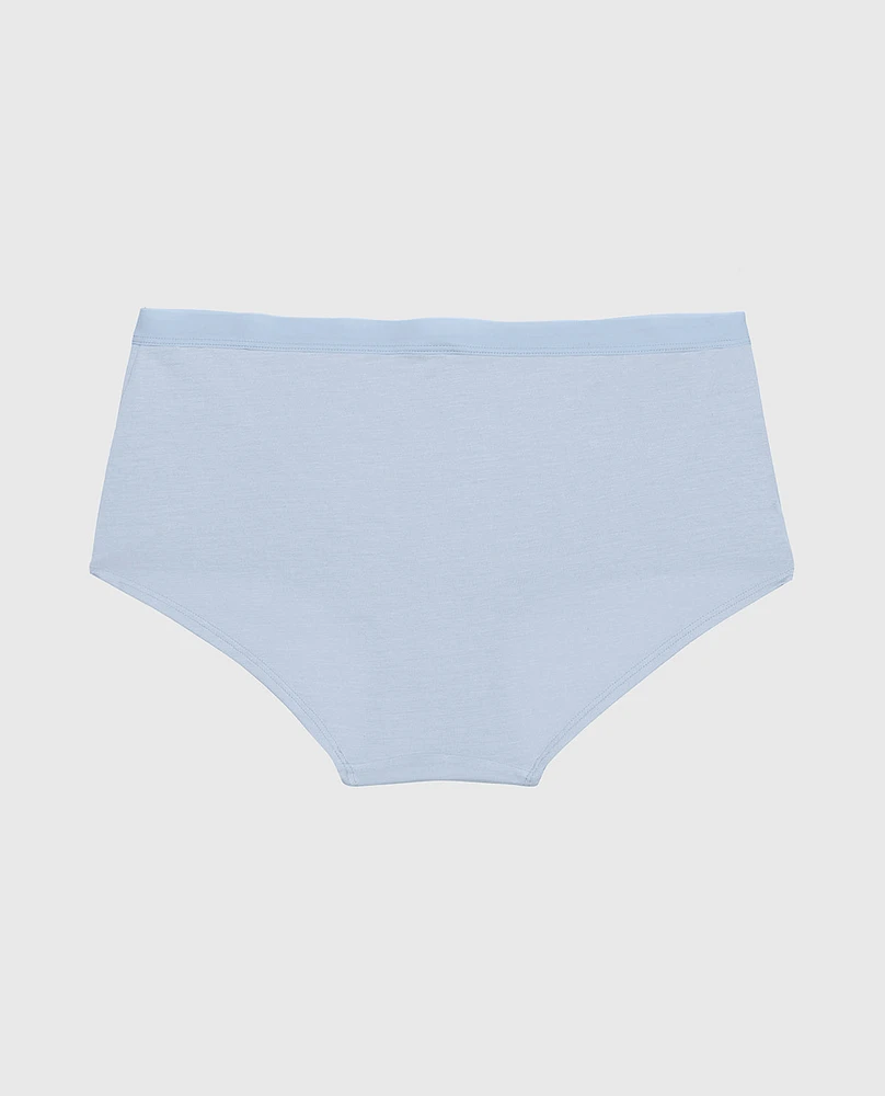 Boyshort Panty with Vanishing Trim Subdued Blue