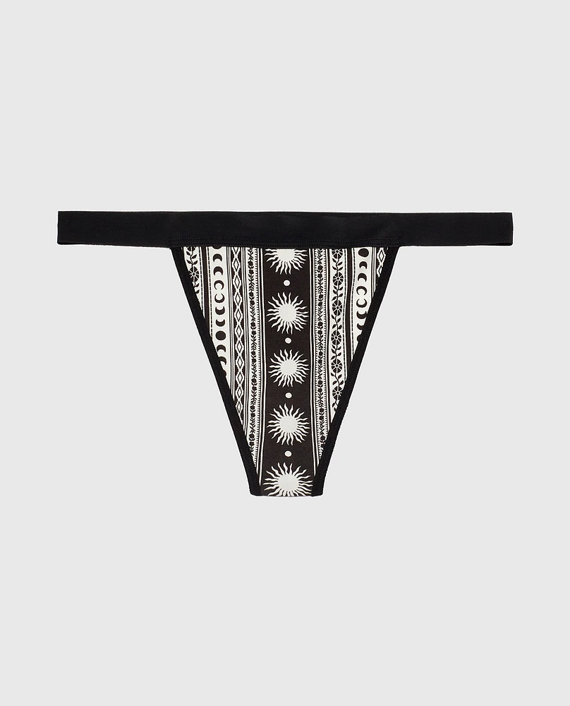 G-String Panty with Vanishing Trim Boho Stripe