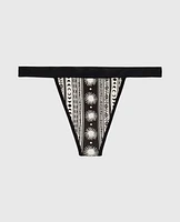 G-String Panty with Vanishing Trim Boho Stripe