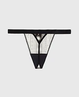 G-String Panty with Vanishing Trim Boho Stripe
