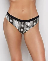 Thong Panty with Vanishing Trim Boho Stripe
