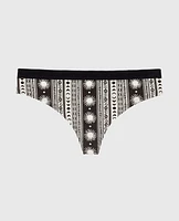 Thong Panty with Vanishing Trim Boho Stripe