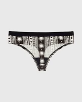Thong Panty with Vanishing Trim Boho Stripe