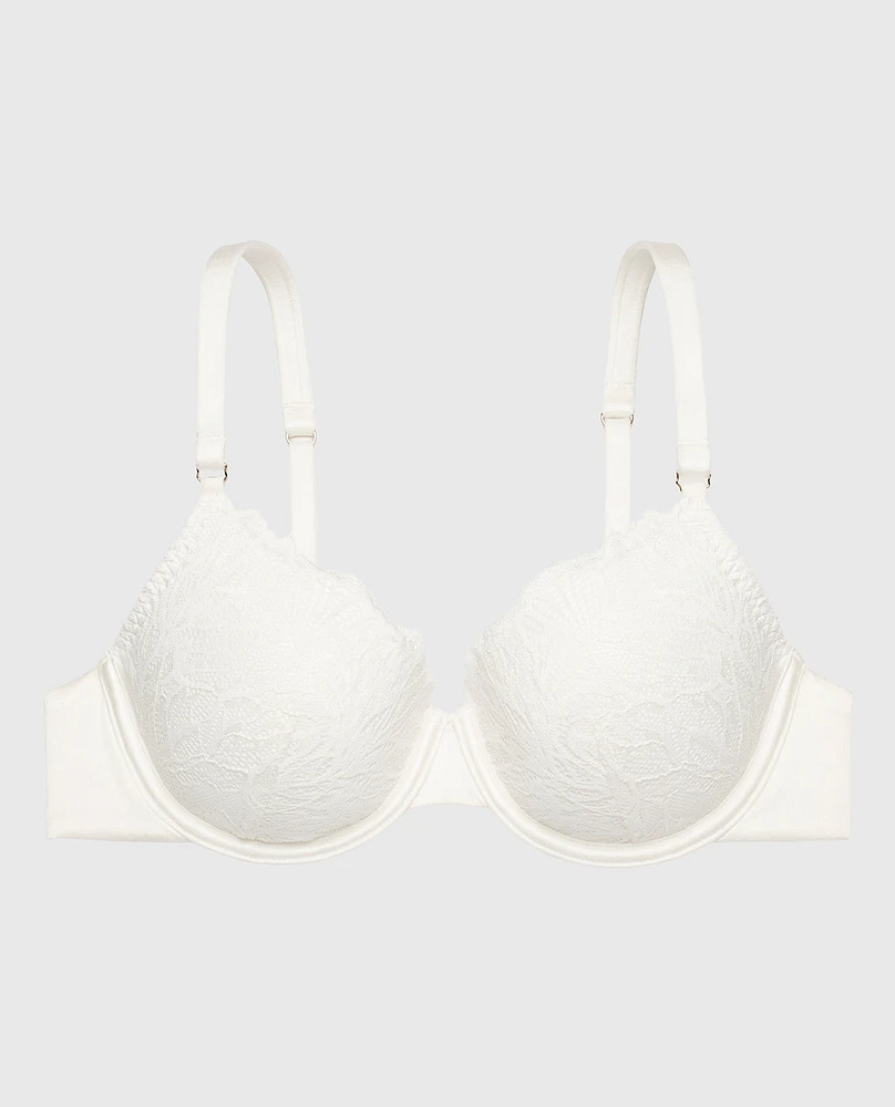 Lightly Lined Full Coverage Lace Bra Ivory