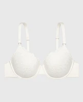 Lightly Lined Full Coverage Lace Bra Ivory
