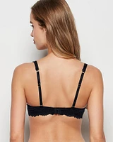 Soutien-gorge couvrant en dentelle légèrement doublé smoking noir