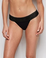 Tanga avec bordure en dentelle smoking noir