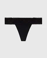 Tanga avec bordure en dentelle smoking noir
