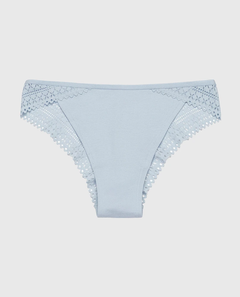 Cheeky Panty with Lace Trim Subdued Blue