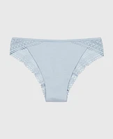 Cheeky Panty with Lace Trim Subdued Blue