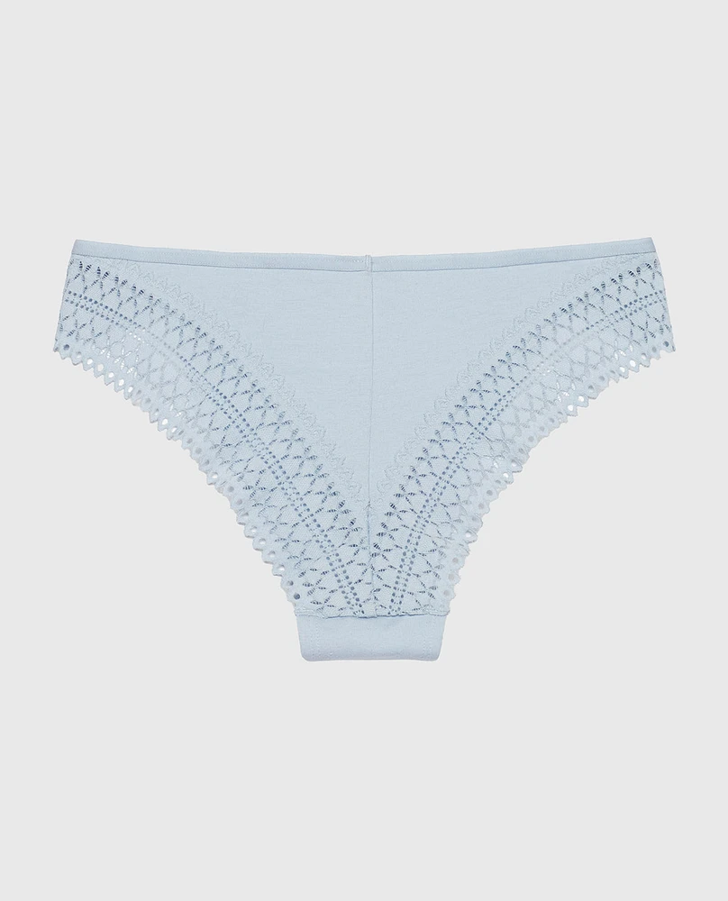 Cheeky Panty with Lace Trim Subdued Blue