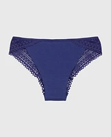 Cheeky Panty with Lace Trim Dusk Blue