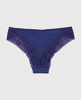 Cheeky Panty with Lace Trim Dusk Blue