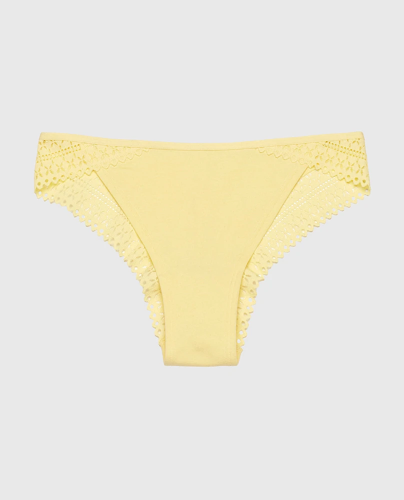 Cheeky Panty with Lace Trim Mellow Yellow