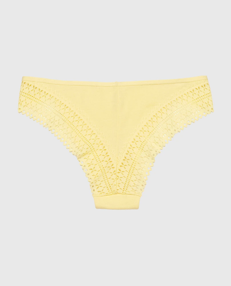 Cheeky Panty with Lace Trim Mellow Yellow