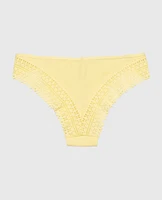 Cheeky Panty with Lace Trim Mellow Yellow