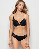 Up 2 Cup Lace Push Bra Tuxedo Black