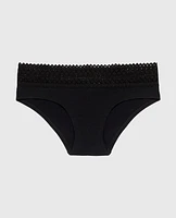 Hipster Panty with Lace Trim Tuxedo Black