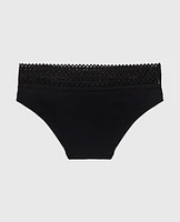 Hipster Panty with Lace Trim Tuxedo Black