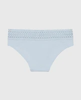 Hipster Panty with Lace Trim Subdued Blue