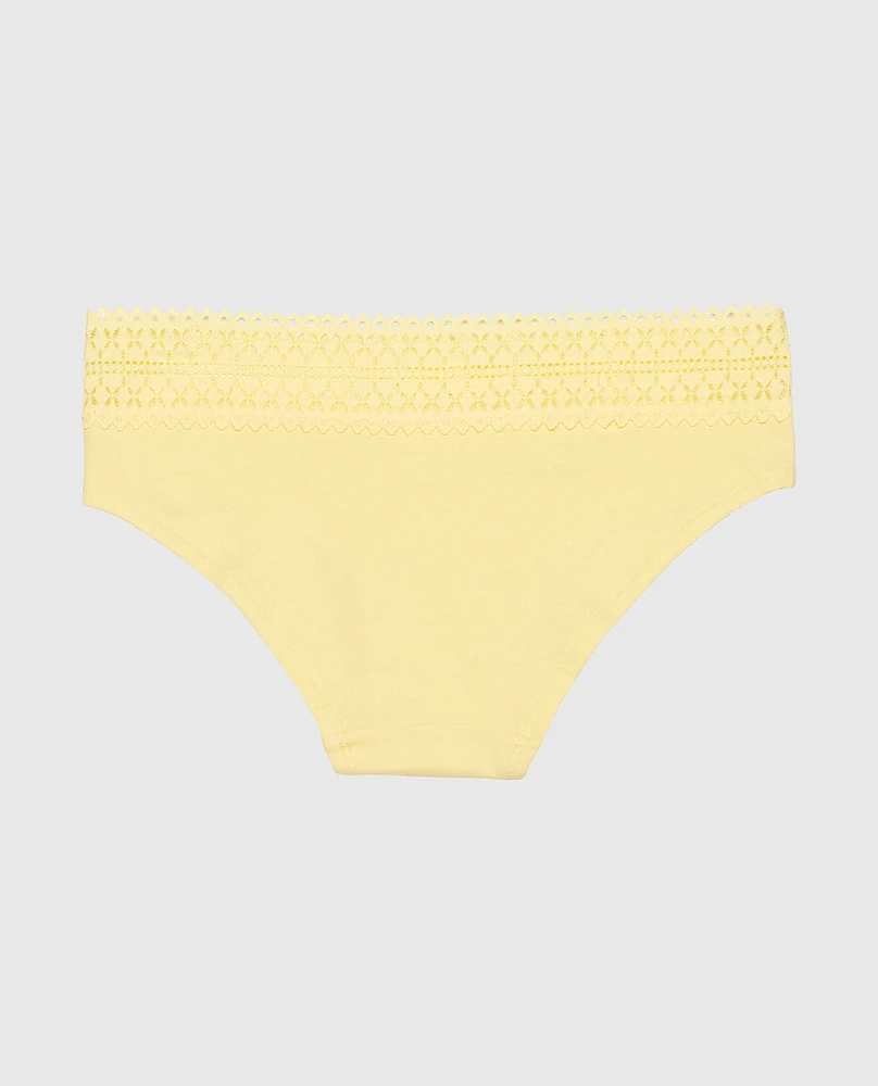 Hipster Panty with Lace Trim Mellow Yellow