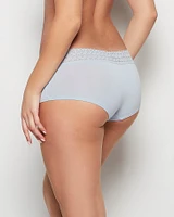 Boyshort Panty with Lace Trim Subdued Blue