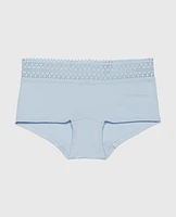 Boyshort Panty with Lace Trim Subdued Blue