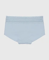 Boyshort Panty with Lace Trim Subdued Blue