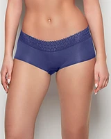 Boyshort Panty with Lace Trim Dusk Blue
