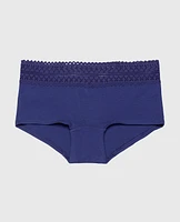 Boyshort Panty with Lace Trim Dusk Blue