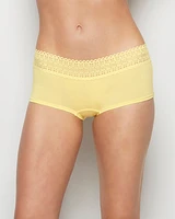 Boyshort Panty with Lace Trim Mellow Yellow