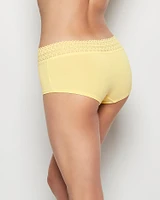 Boyshort Panty with Lace Trim Mellow Yellow
