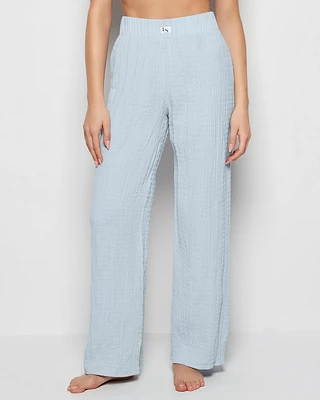 Textured Pajama Pants Subdued Blue
